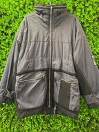 Tokka Tribe Black & Grey Utility Puffer Jacket