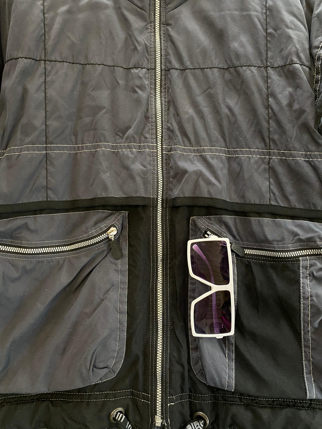 Tokka Tribe Black & Grey Utility Puffer Jacket