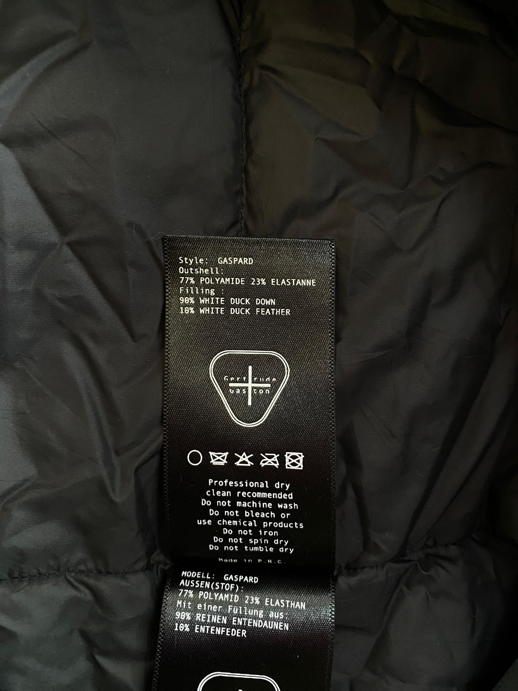 German Gaston Black Hooded Down Jacket