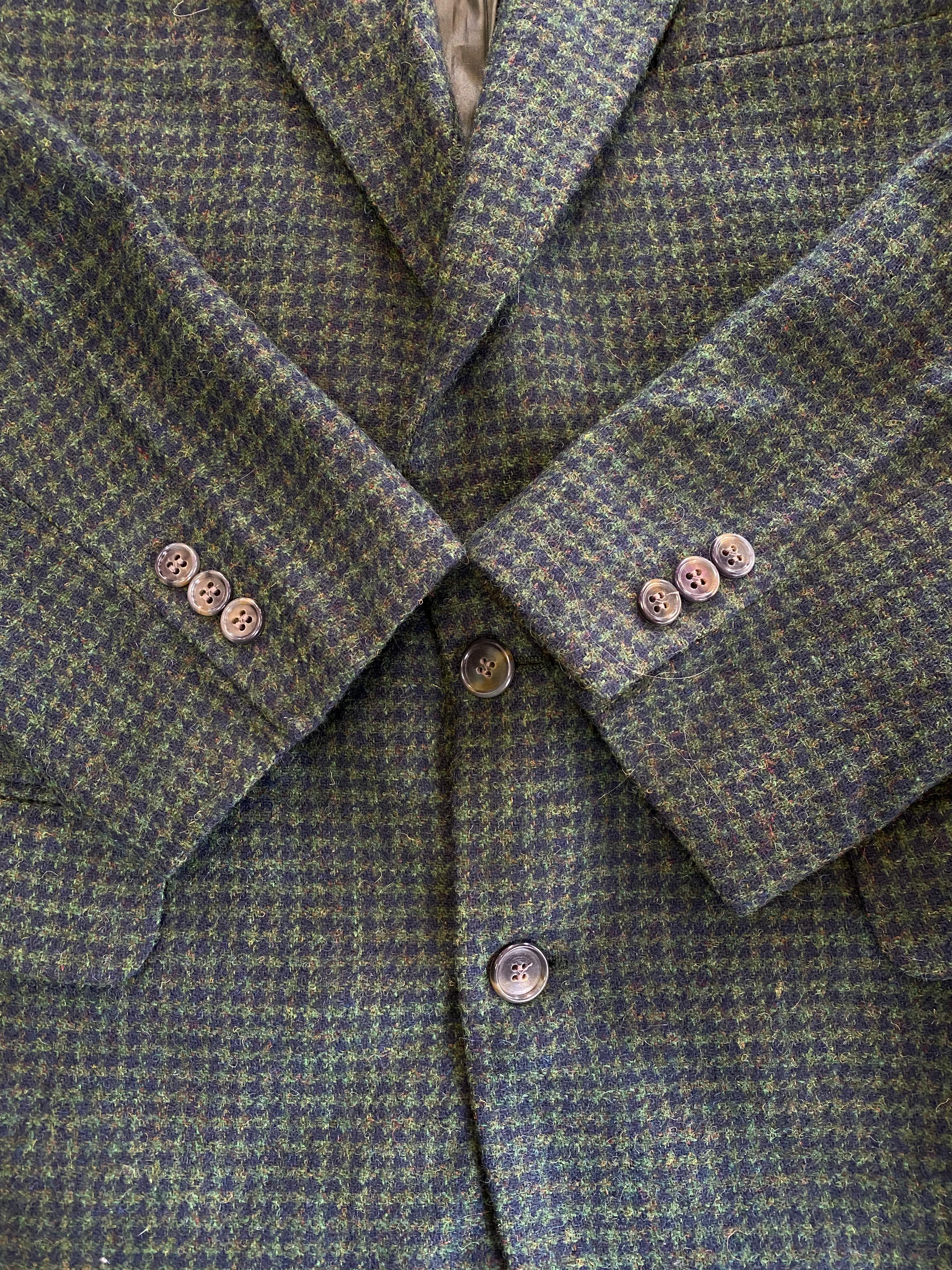 K. Riccardo Houndstooth Wool-Blend Blazer with Pockets