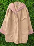 ASOS Beige & Pink Hooded Utility Parka Jacket