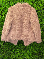 Zara Basic Blush Pink Shaggy Faux Fur Jacket