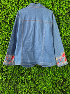 Denim & Co Floral Embroidered Denim Jacket