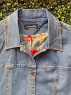 Denim & Co Floral Embroidered Denim Jacket
