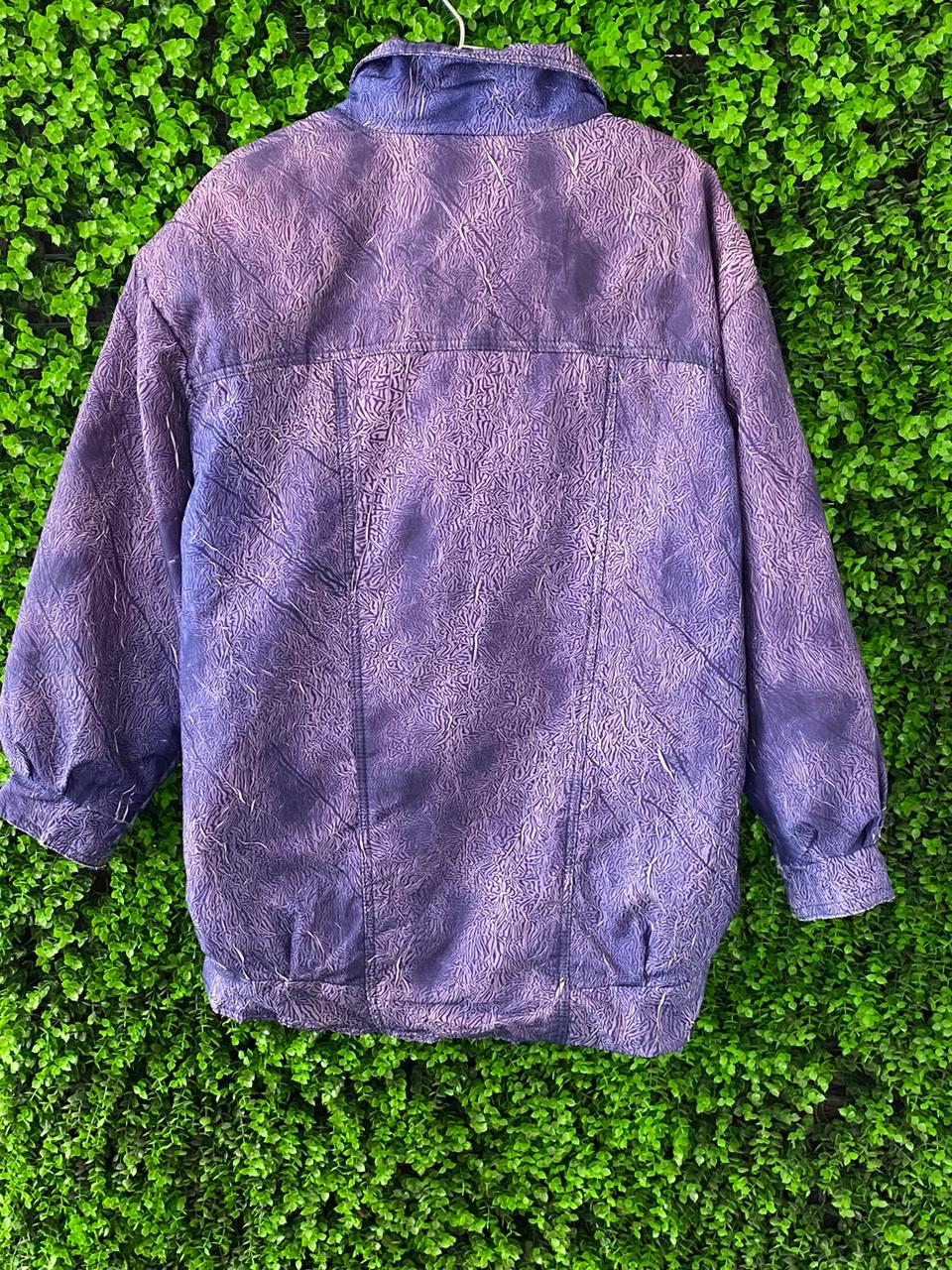 Purple Vintage Hooded Jacket with Pockets