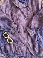Purple Vintage Hooded Jacket with Pockets