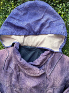 Purple Vintage Hooded Jacket with Pockets