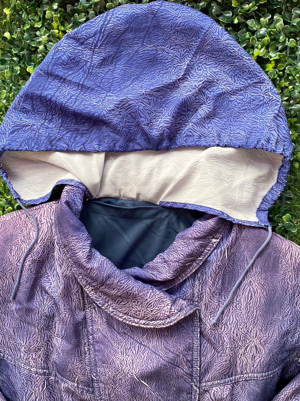 Purple Vintage Hooded Jacket with Pockets