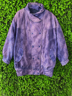 Purple Vintage Hooded Jacket with Pockets
