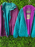 Lafont 2-in-1 Purple & Teal Jacket with Removable Inner Fleece Layer