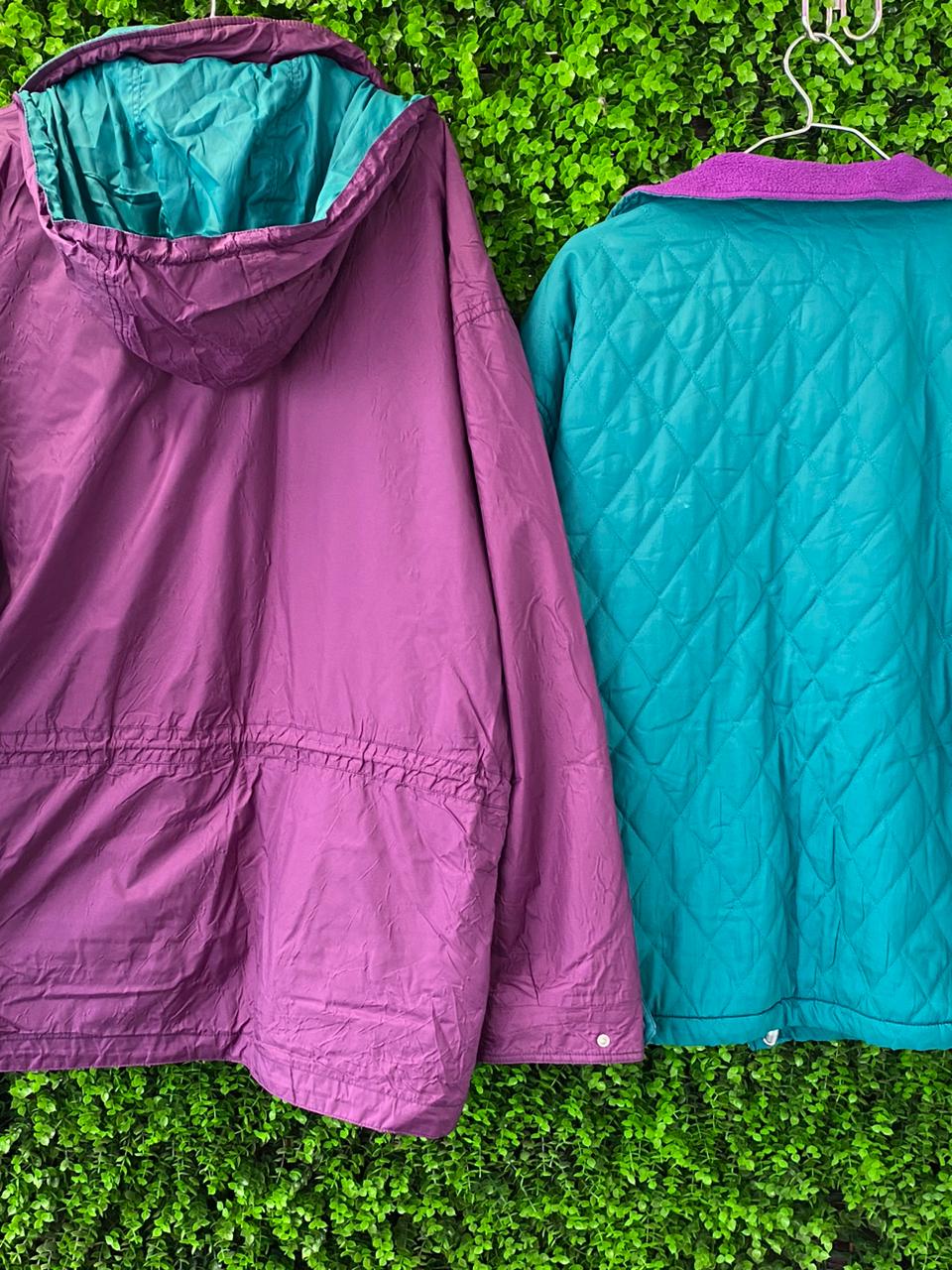 Lafont 2-in-1 Purple & Teal Jacket with Removable Inner Fleece Layer
