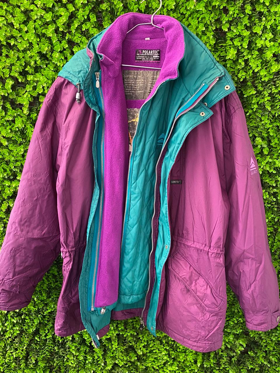 Lafont 2-in-1 Purple & Teal Jacket with Removable Inner Fleece Layer
