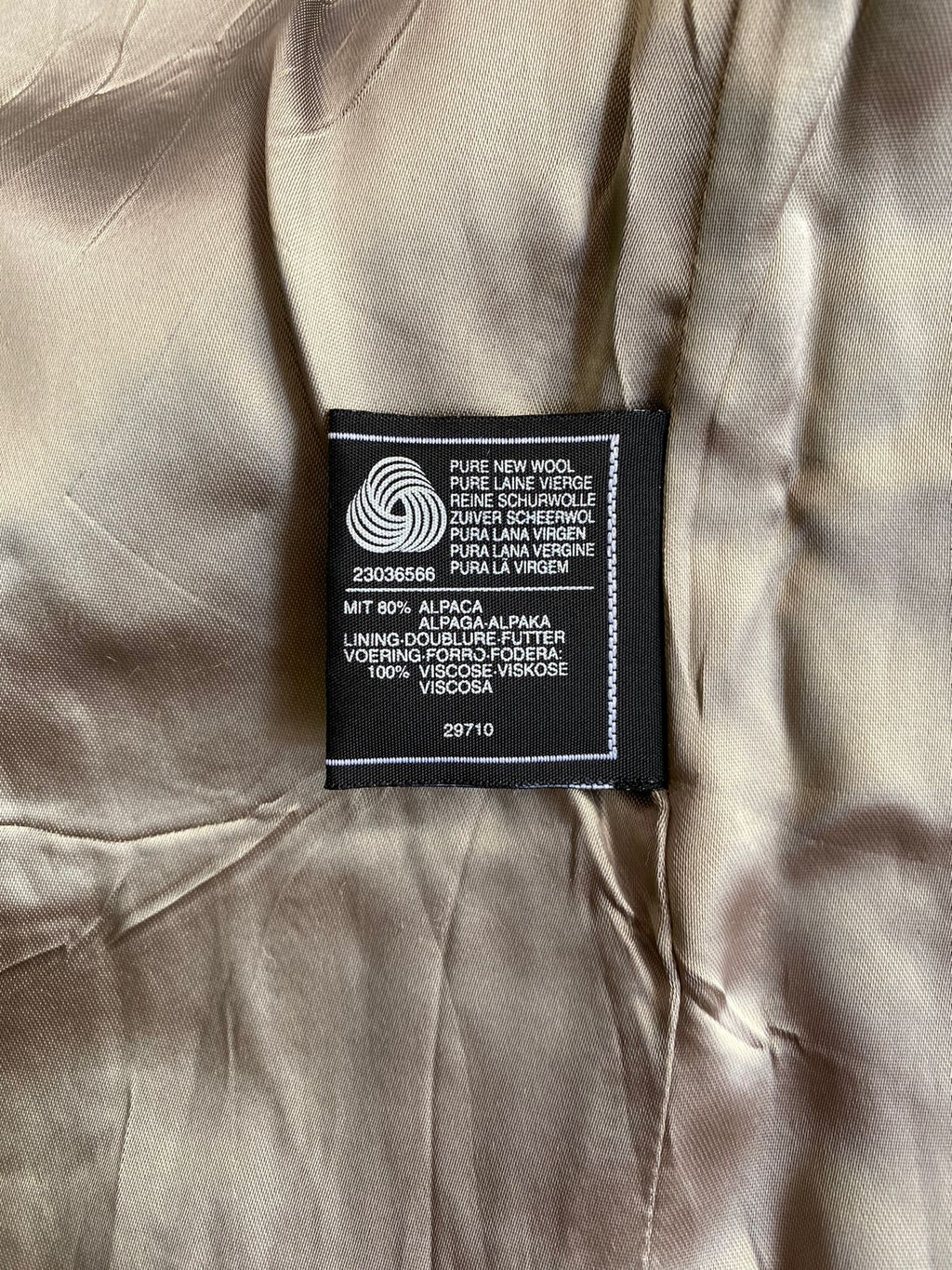 Canda Beige Alpaca Wool Blend Coat