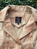 Tan Tie-Dye Faux Suede Long Coat