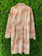 Tan Tie-Dye Faux Suede Long Coat