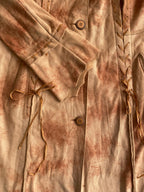 Tan Tie-Dye Faux Suede Long Coat