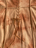 Tan Tie-Dye Faux Suede Long Coat