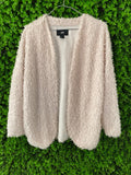 H&M Cream Curly Faux Fur Jacket