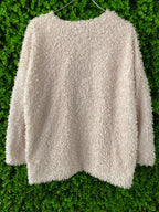 H&M Cream Curly Faux Fur Jacket