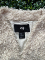 H&M Cream Curly Faux Fur Jacket