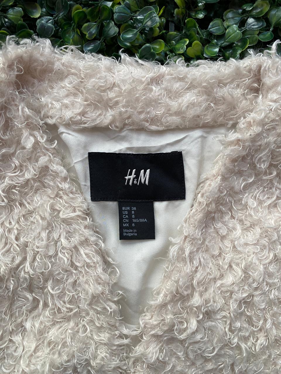 H&M Cream Curly Faux Fur Jacket