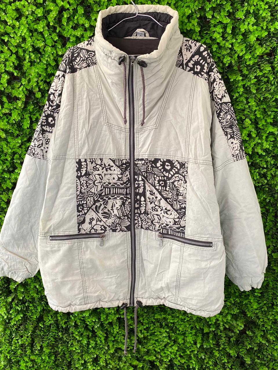 Shamp White & Black Patterned Padded Jacket