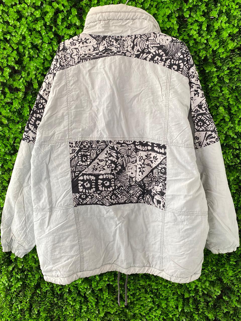Shamp White & Black Patterned Padded Jacket