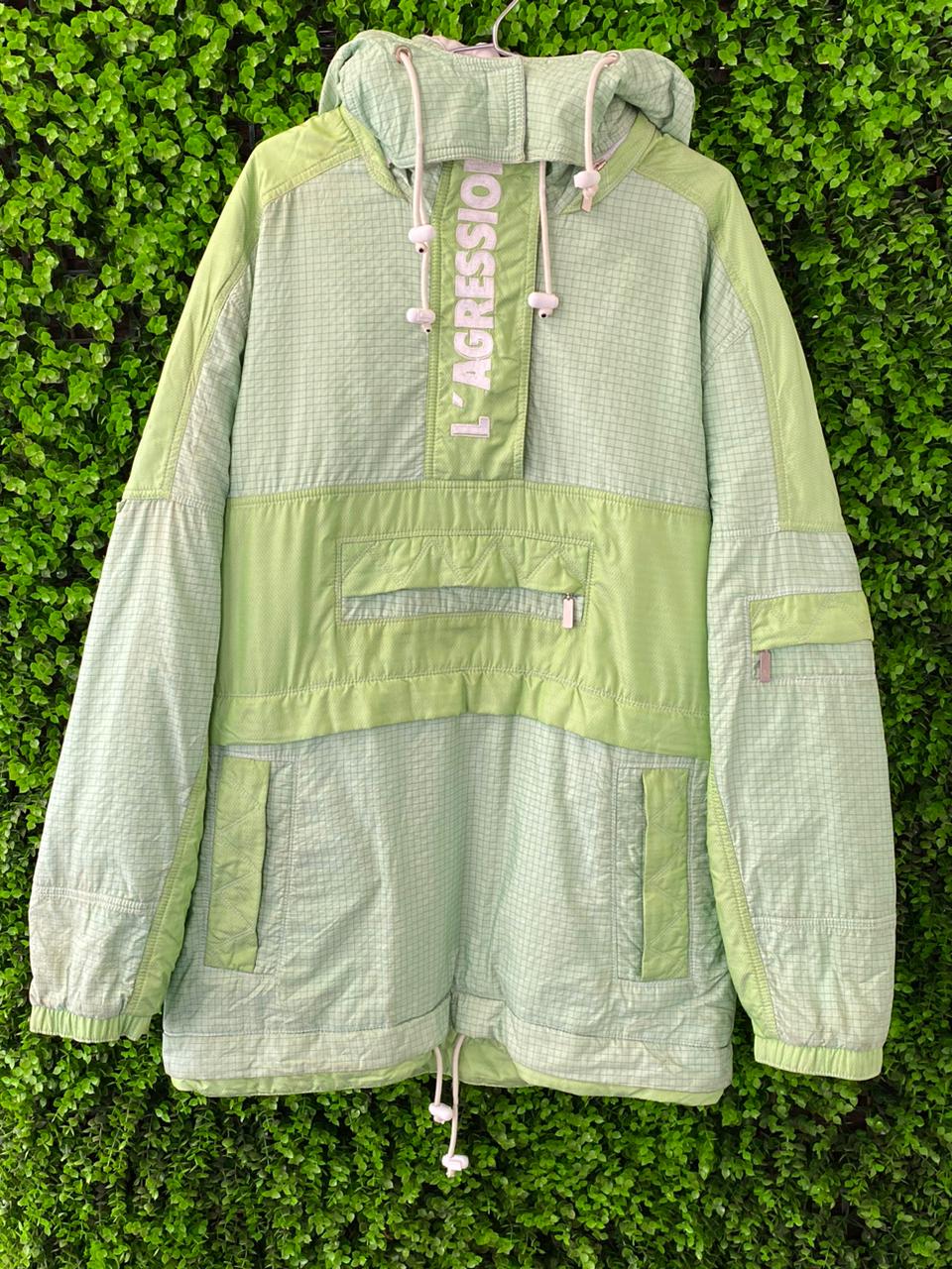 L’Agression Light Green Hooded Ski Jacket