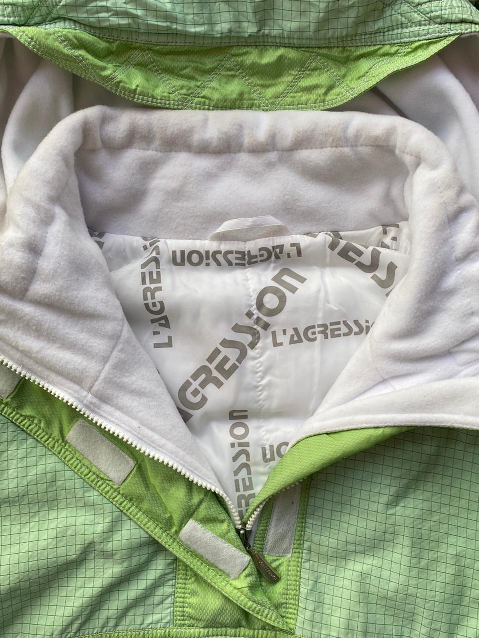 L’Agression Light Green Hooded Ski Jacket