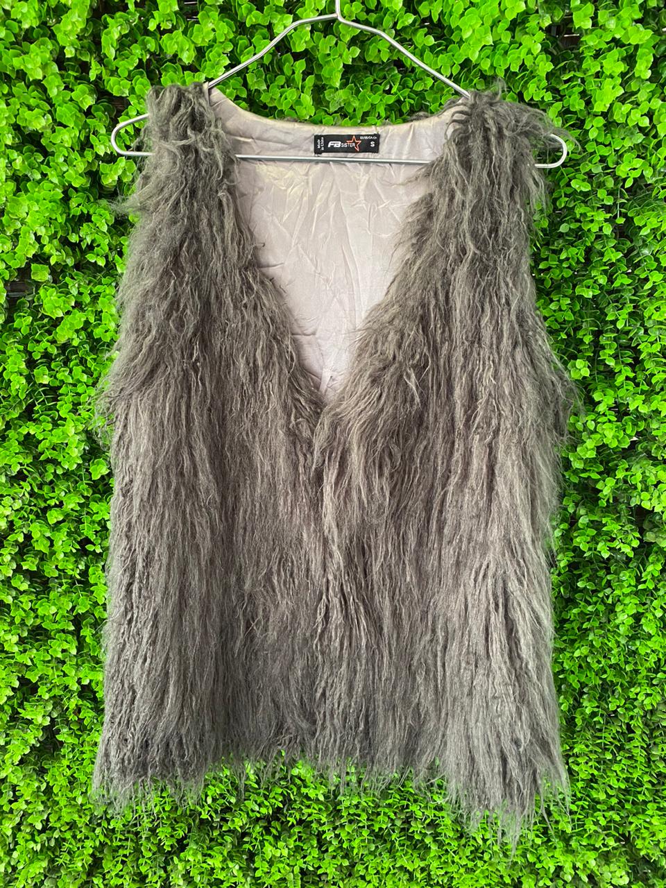 FB Sister Grey Faux Fur Sleeveless Gilet