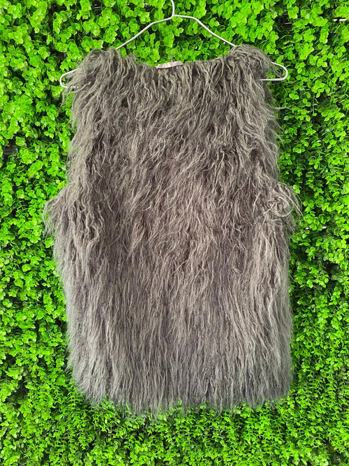 FB Sister Grey Faux Fur Sleeveless Gilet