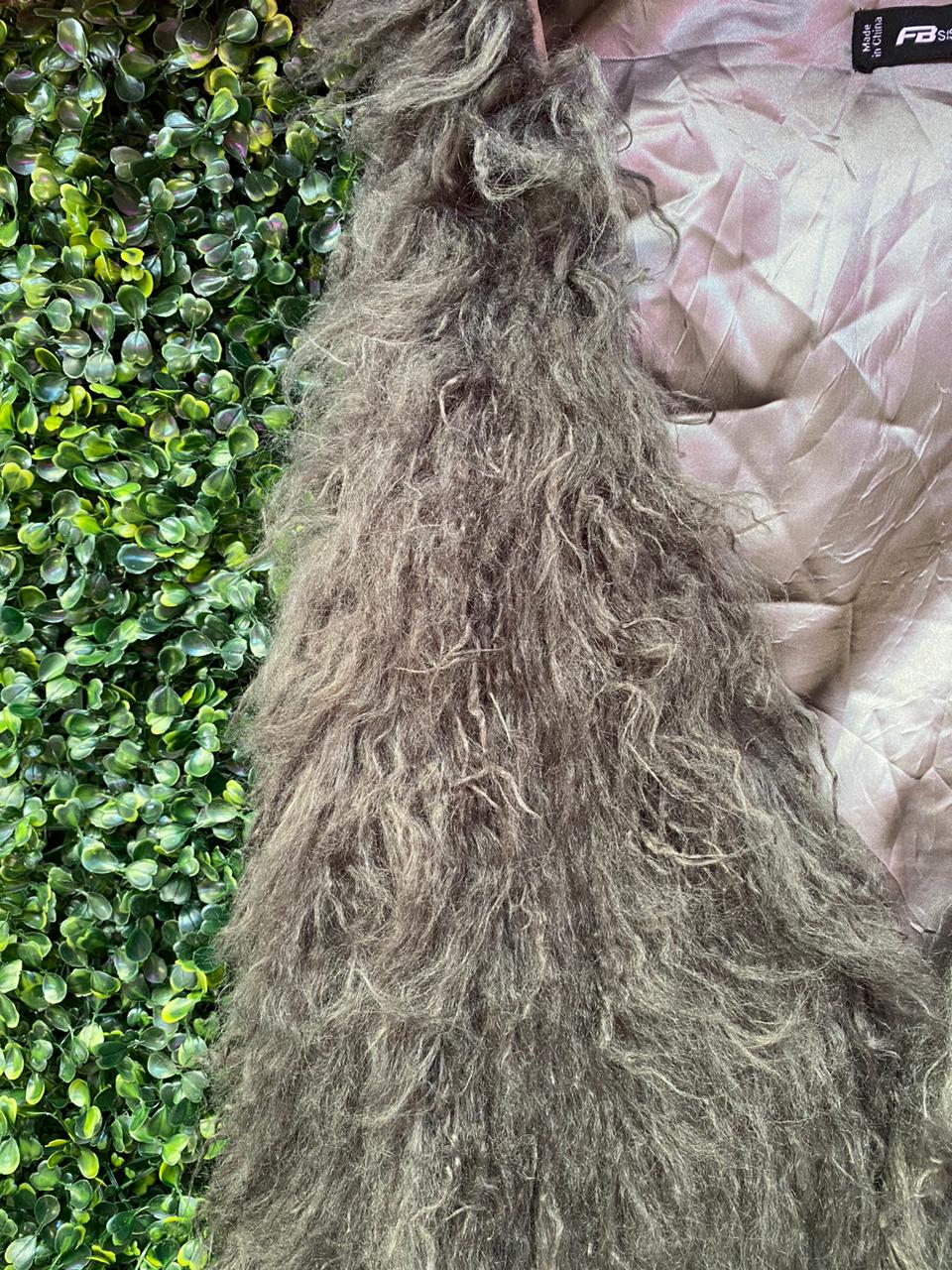 FB Sister Grey Faux Fur Sleeveless Gilet
