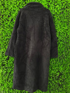 Black Teddy Borg Longline Coat