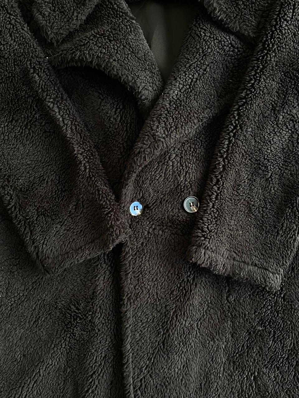 Black Teddy Borg Longline Coat