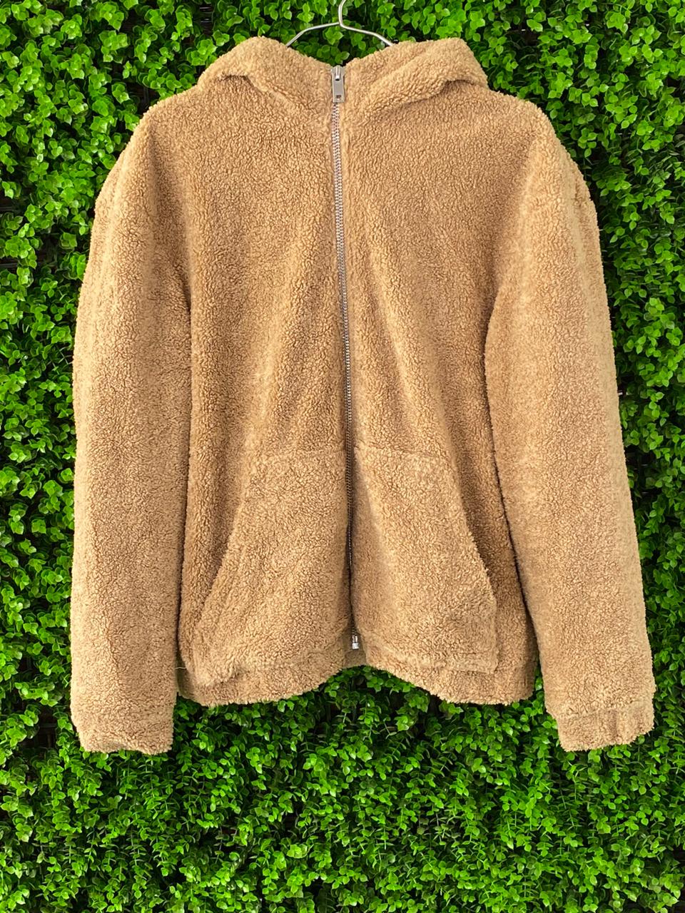 H&M Camel Teddy Hooded Jacket