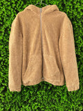 H&M Camel Teddy Hooded Jacket
