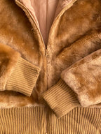 Vero Moda Tan Faux Fur Bomber Jacket