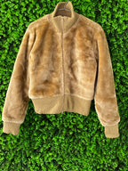 Vero Moda Tan Faux Fur Bomber Jacket