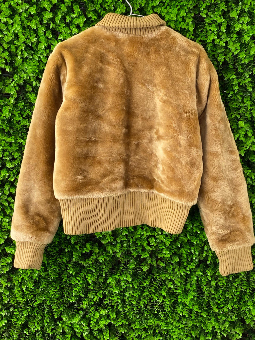 Vero Moda Tan Faux Fur Bomber Jacket