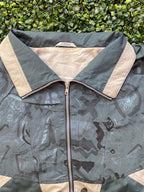 Authentic Collection Teal Abstract Print Zip-Up Jacket