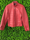 Oviesse Red Faux Leather Zip-Up Jacket