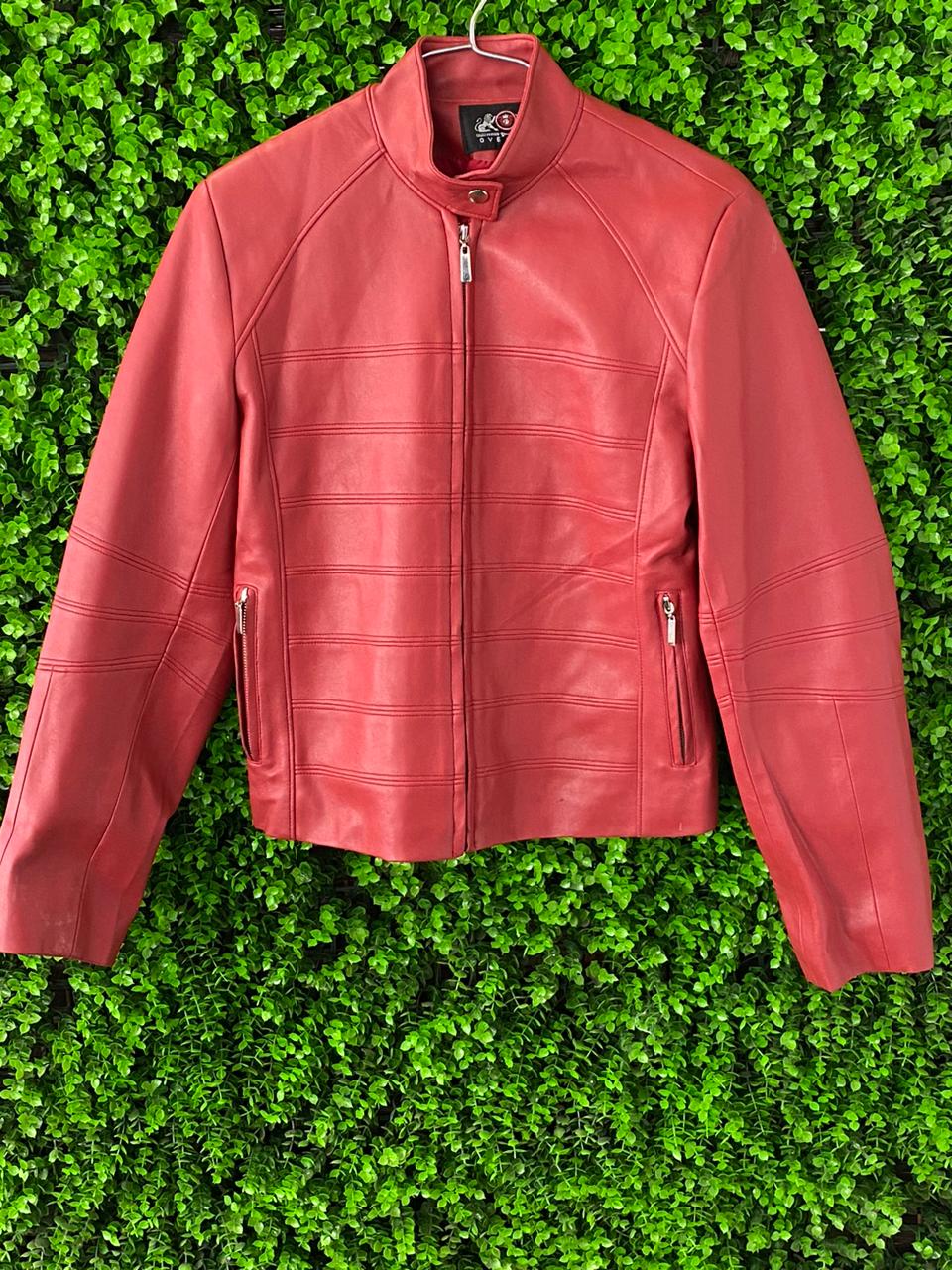 Oviesse Red Faux Leather Zip-Up Jacket
