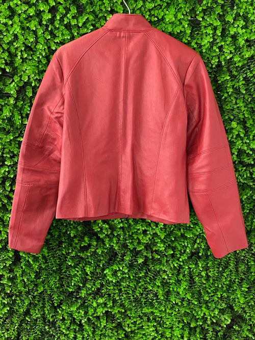 Oviesse Red Faux Leather Zip-Up Jacket