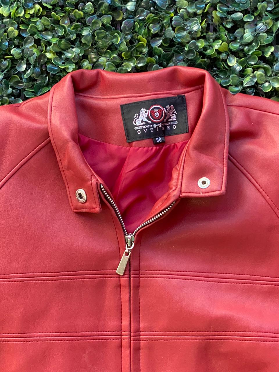 Oviesse Red Faux Leather Zip-Up Jacket
