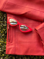 Oviesse Red Faux Leather Zip-Up Jacket