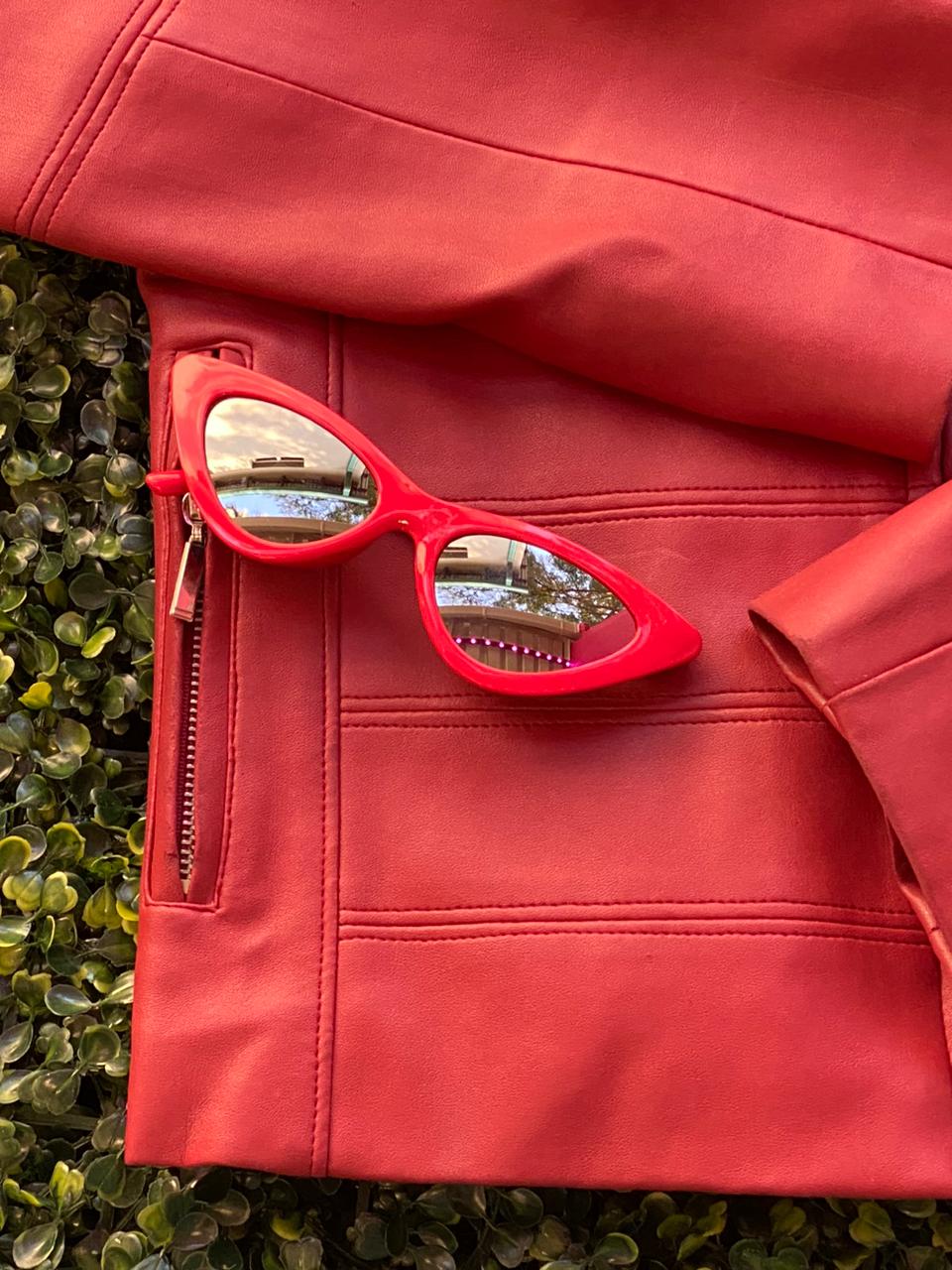 Oviesse Red Faux Leather Zip-Up Jacket