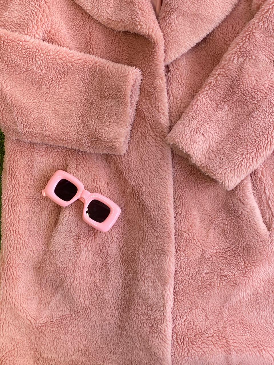 Stand Dusty Pink Teddy Coat