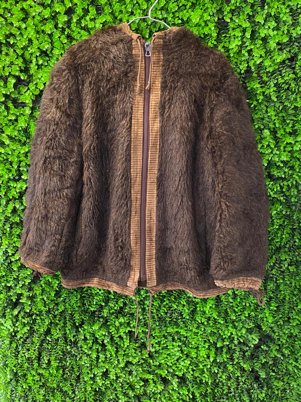 Verdas Modell Brown Faux Fur Hooded Jacket