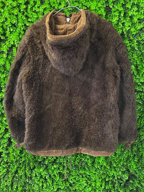Verdas Modell Brown Faux Fur Hooded Jacket