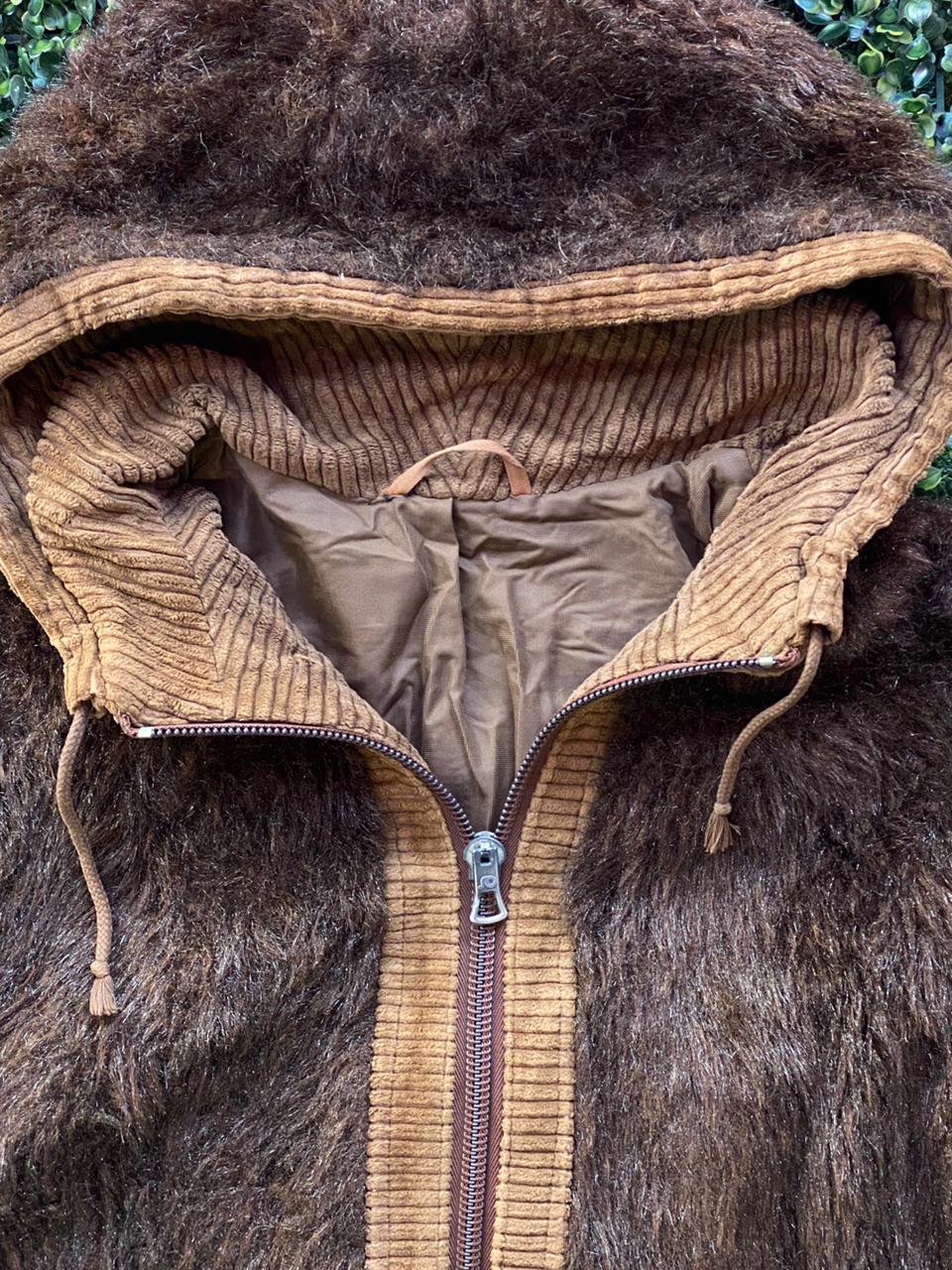 Verdas Modell Brown Faux Fur Hooded Jacket